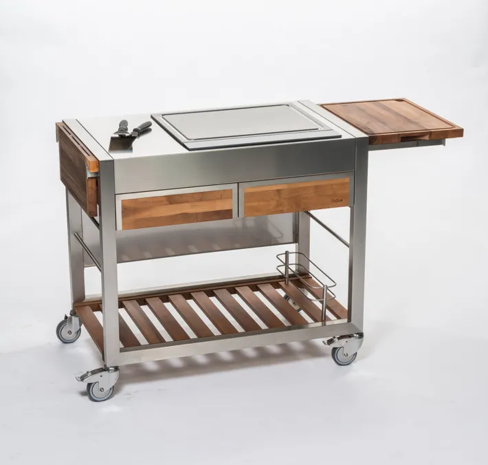 Outdoork�che INDU+ TomBoy Duo Unico Teakholz K�chentrolley, GRUNDMODUL